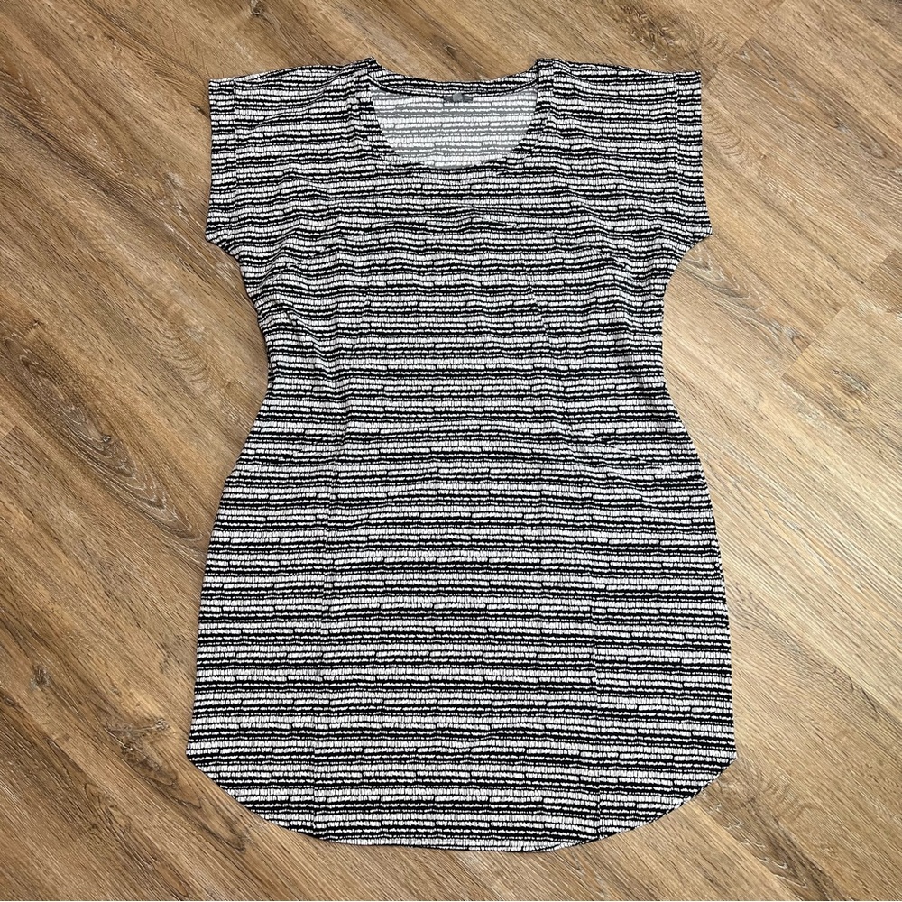 T by TALBOTS Black & White Short Sleeve Dress Sz XL